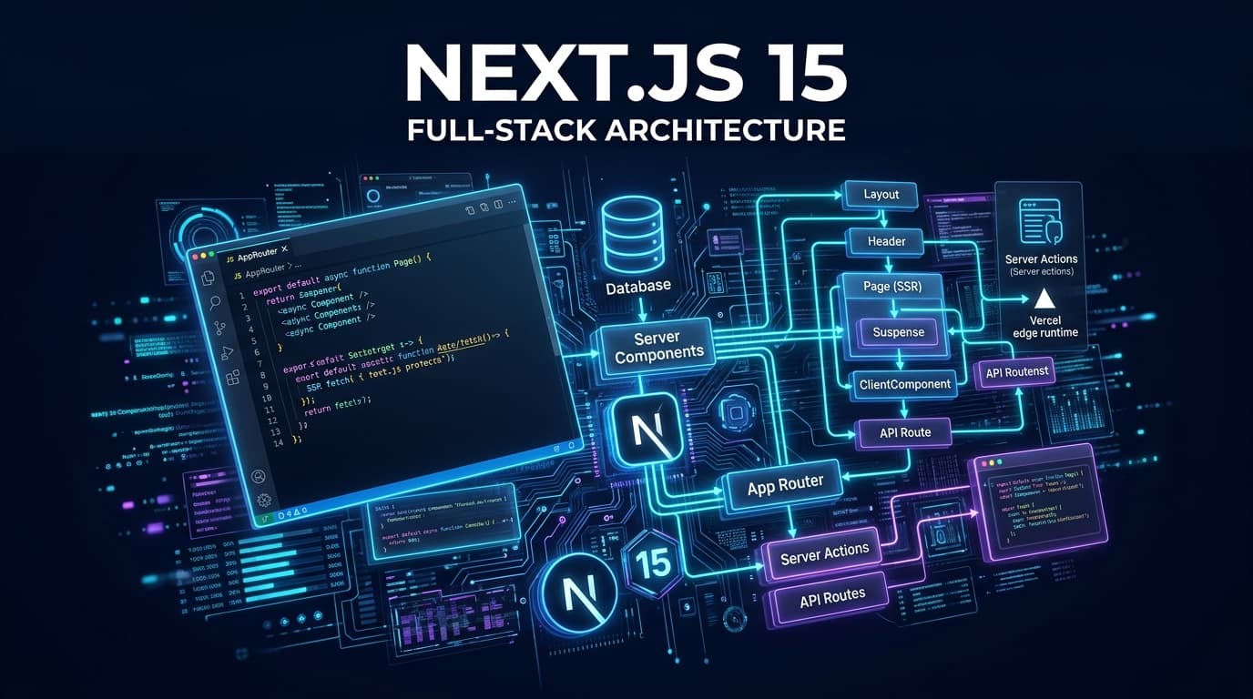 Next.js 15 App Router architecture diagram with Server Components